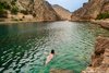 Girl Swimming Naked at the Canyon